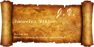 Janovicz Viktor névjegykártya